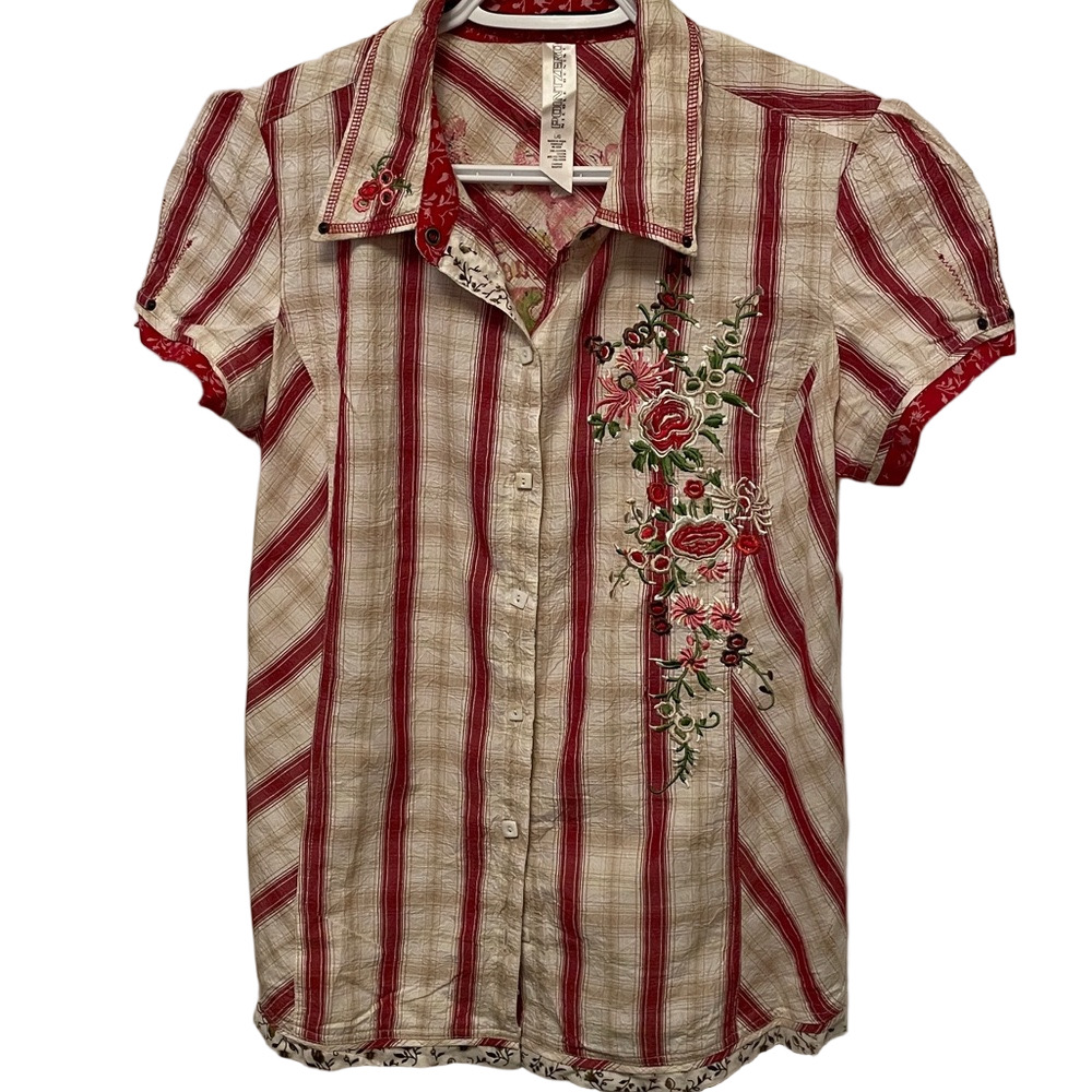 Women’s Embroidered Shirt by Point Zero Size Large